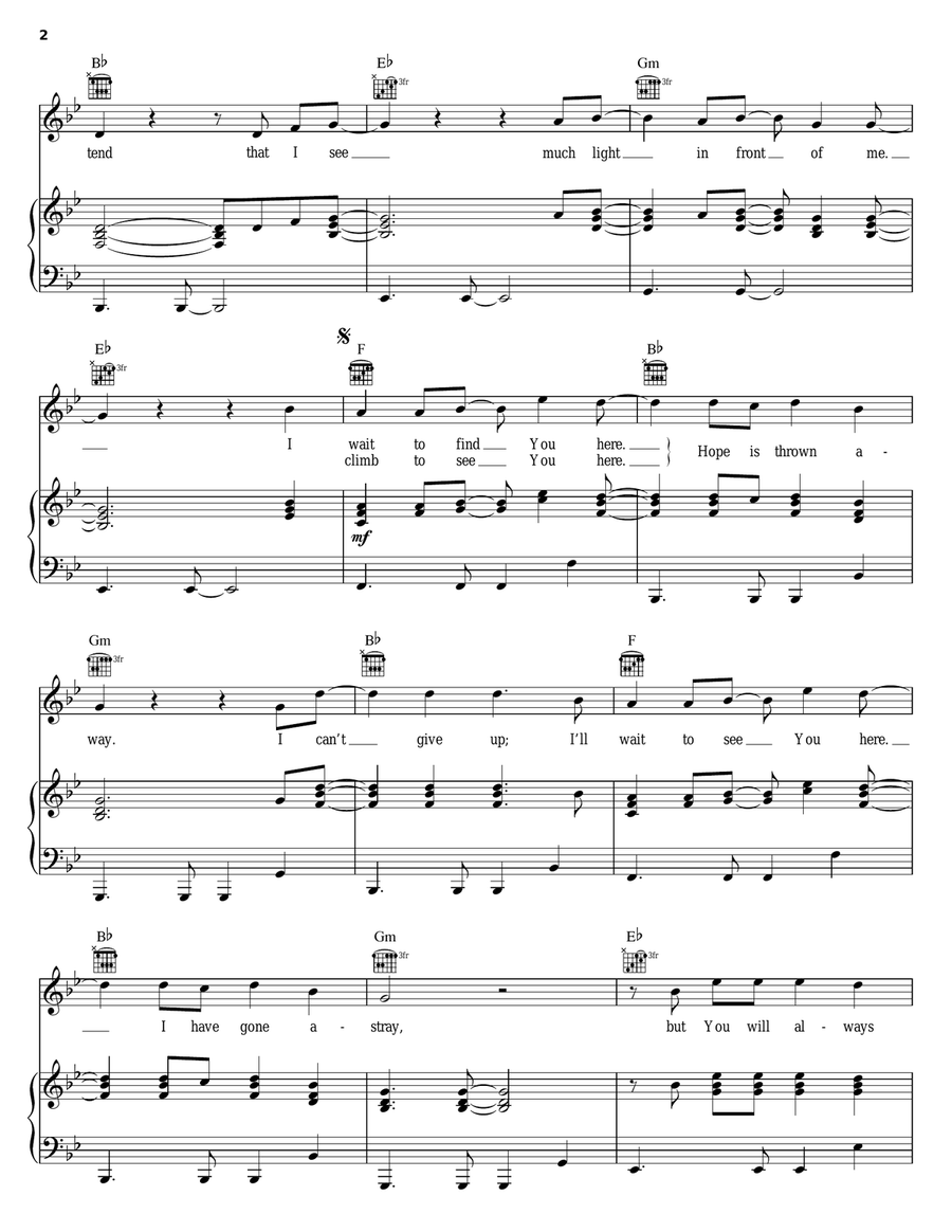 Stay Piano, Vocal, Guitar scores gallery preview page 2