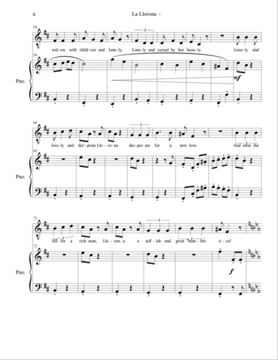la Llorona Voice scores gallery preview page 4