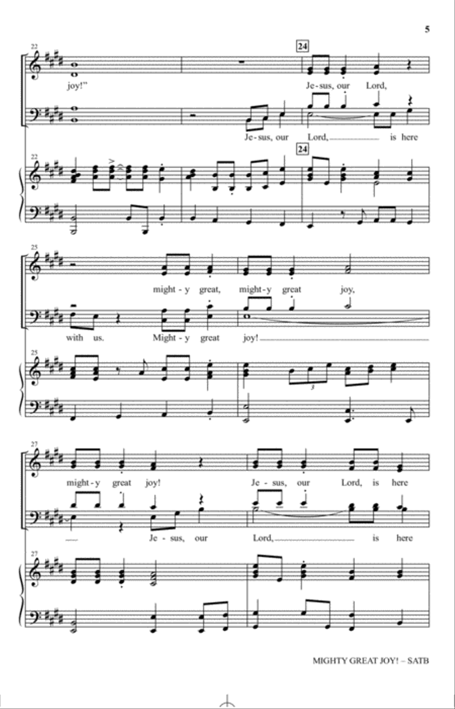 Mighty Great Joy! (arr. Patti Drennan) 4-Part scores gallery preview page 4