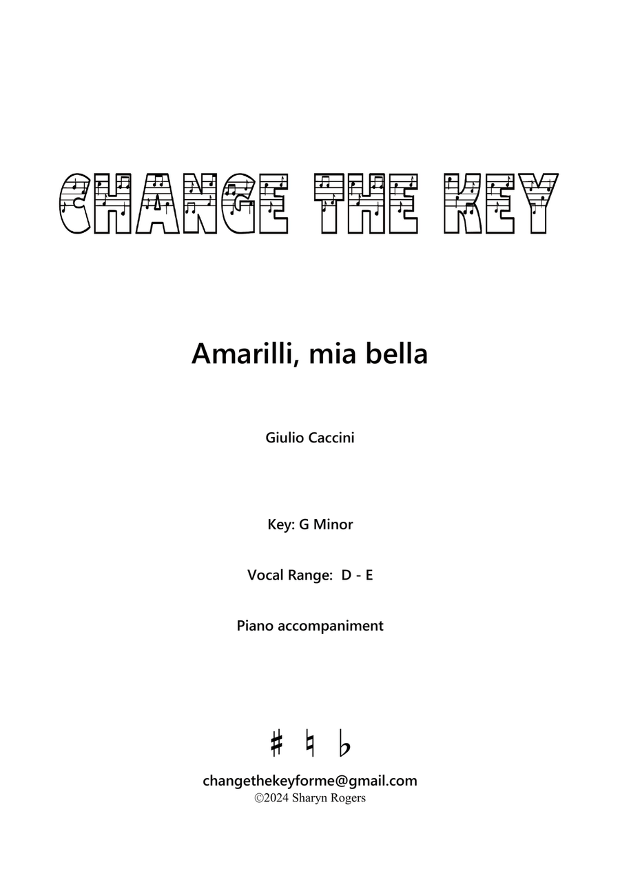 Amarilli, mia bella - G Minor Voice Solo scores gallery preview page 1