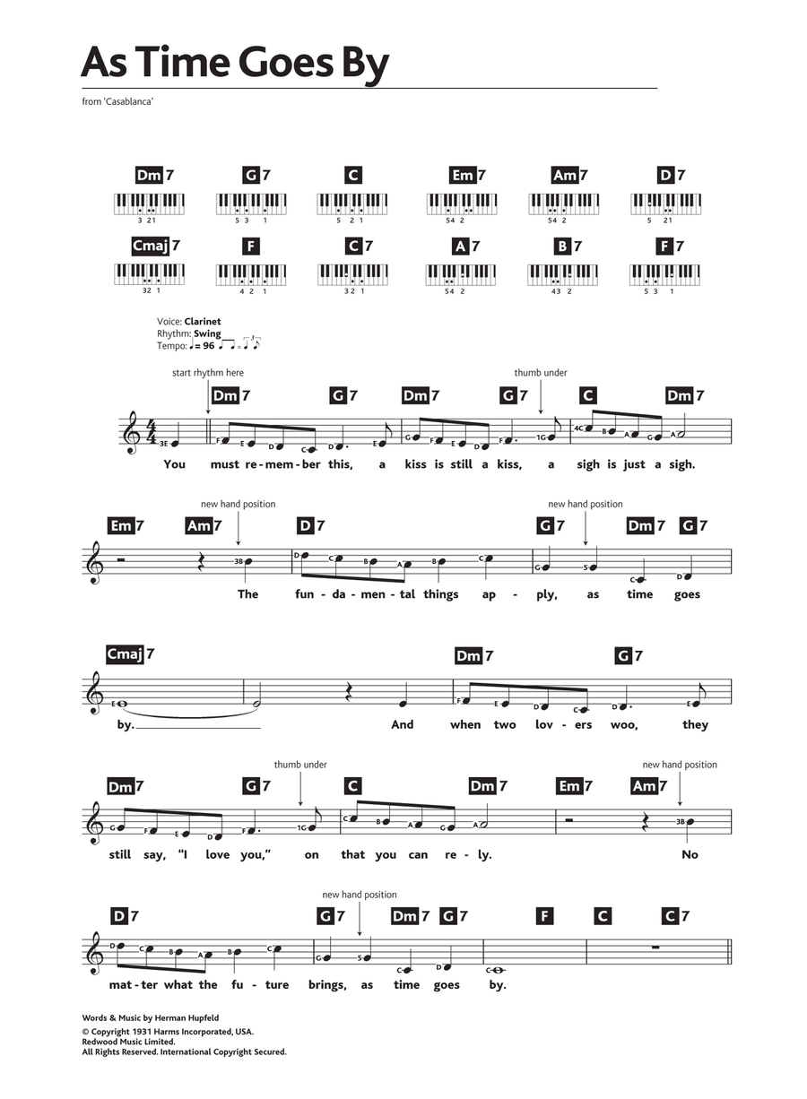 As Time Goes By Piano Solo scores gallery preview page 1
