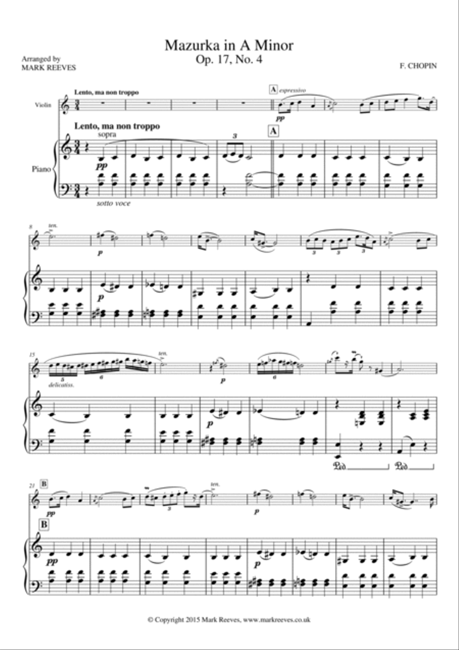 Mazurka in A Minor Violin Solo scores gallery preview page 2