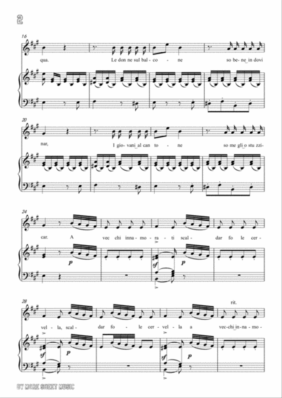 Paisiello-Chi Vuol la zingarella in A Major,for Voice and Piano Voice Solo scores gallery preview page 4