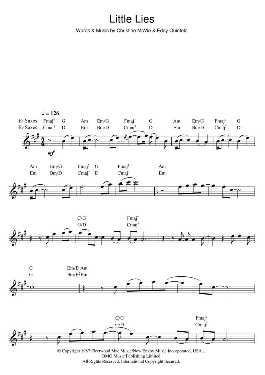 Little Lies Little Lies Piano scores gallery preview page 1