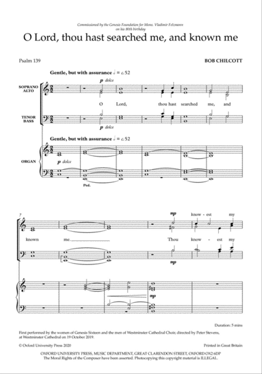 O Lord, thou hast searched me, and known me 4-Part scores gallery preview page 2