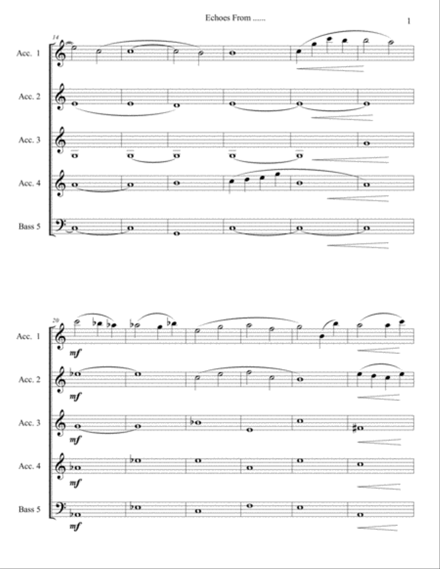 Echoes From ...... (for accordion orchestra) Accordion Orchestra scores gallery preview page 2