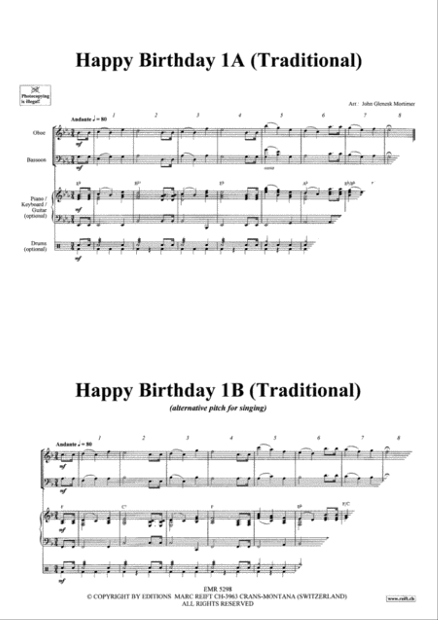 Happy Birthday Woodwind Ensemble scores gallery preview page 3