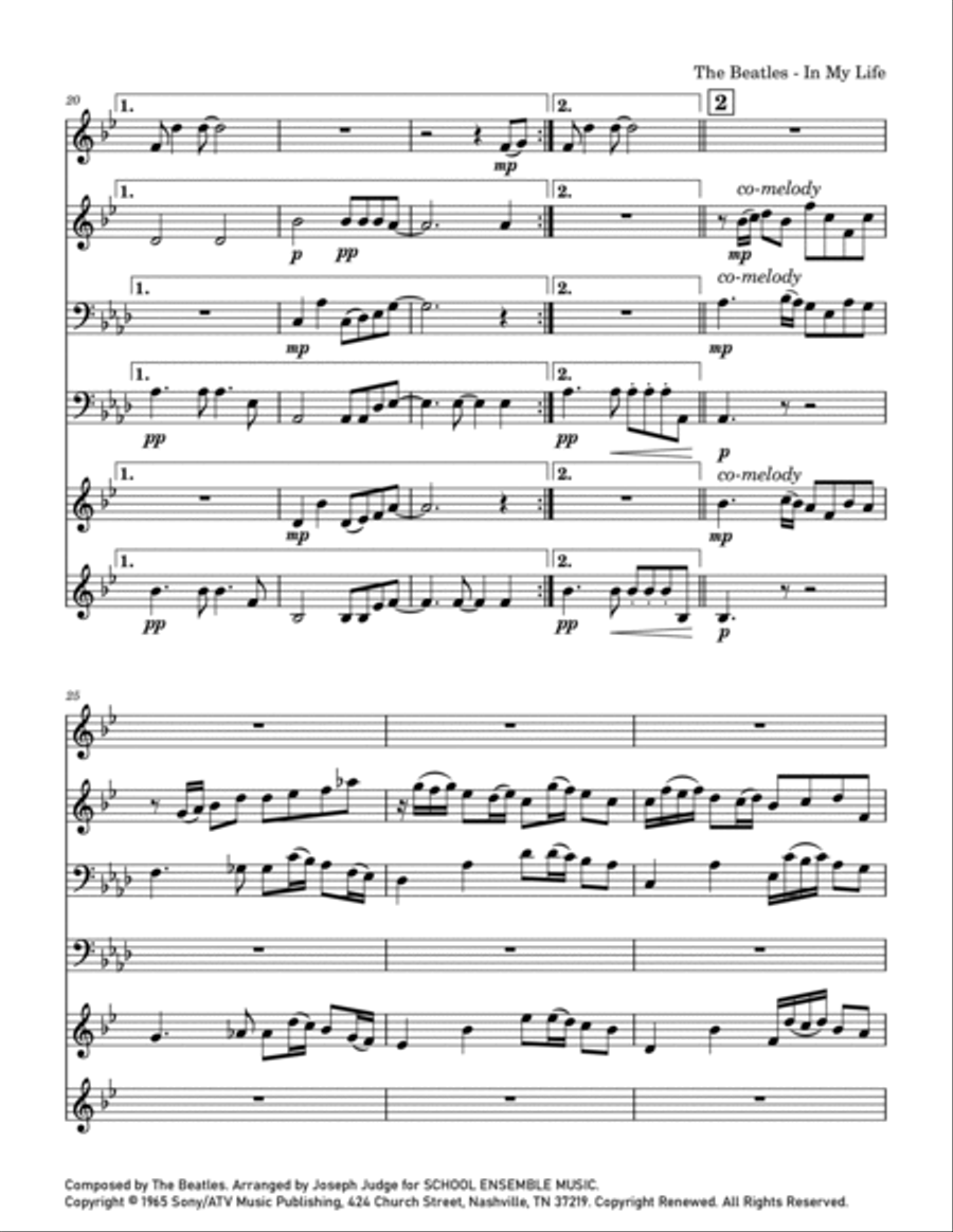 In My Life Chamber Music scores gallery preview page 3