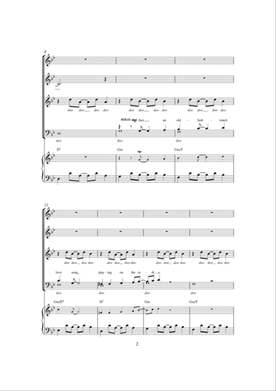 An Old Fashioned Love Song 4-Part scores gallery preview page 2