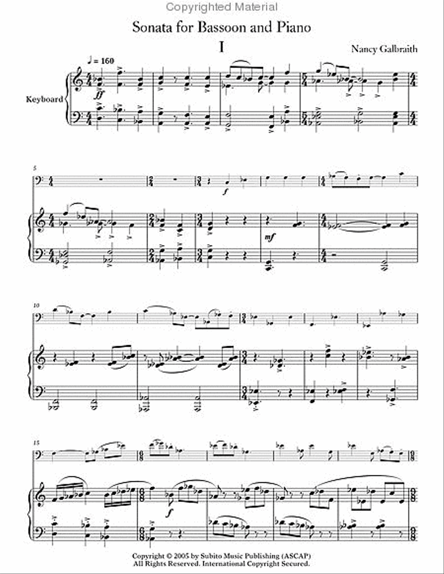 Sonata for Bassoon & Piano