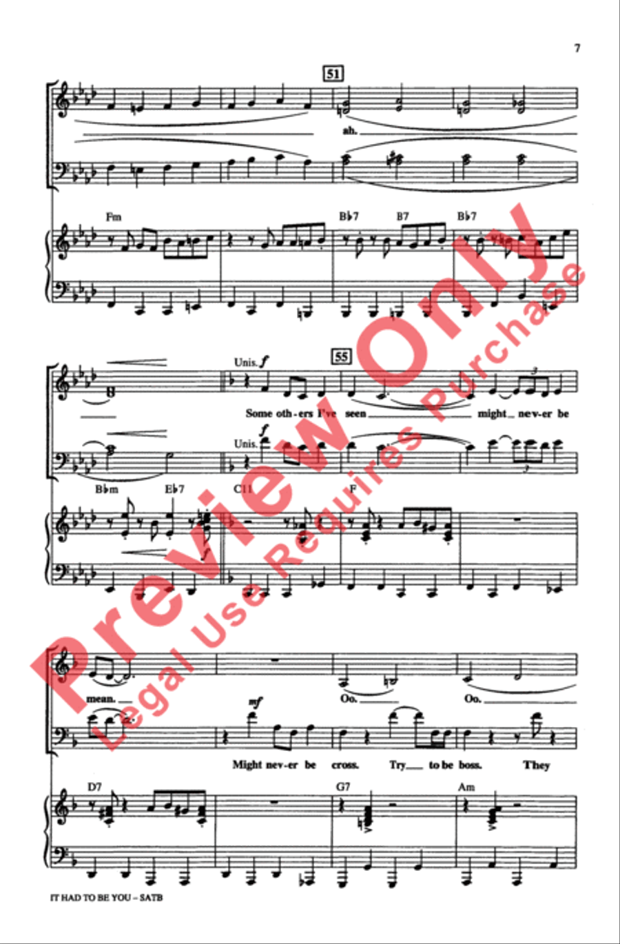 It Had to Be You 4-Part scores gallery preview page 7