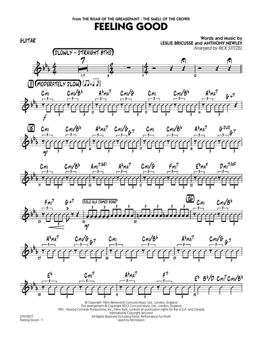 Feeling Good - Guitar Jazz Ensemble scores gallery preview page 1