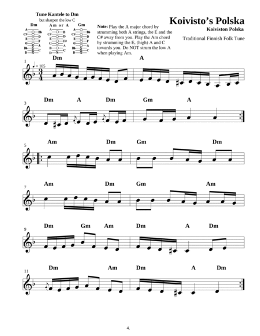 Nine Songs For Eleven String Kanteles Easy Piano scores gallery preview page 5