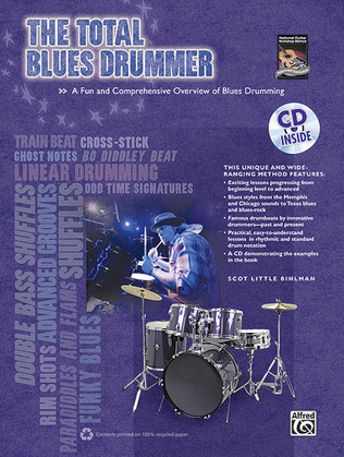 Book cover for The Total Blues Drummer