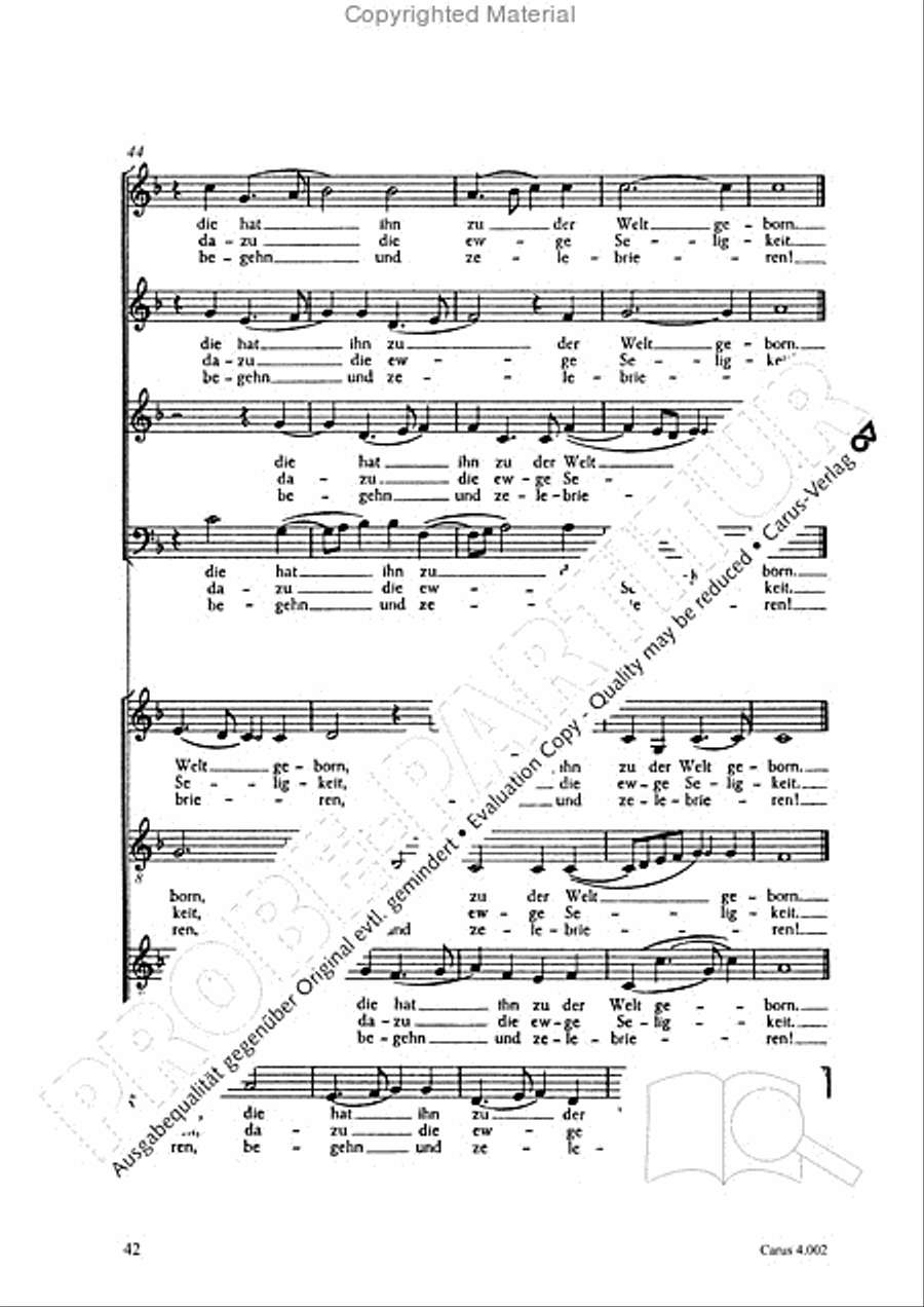 Eccard: 29 Choralbearbeitungen Collection / Songbook scores gallery preview page 43