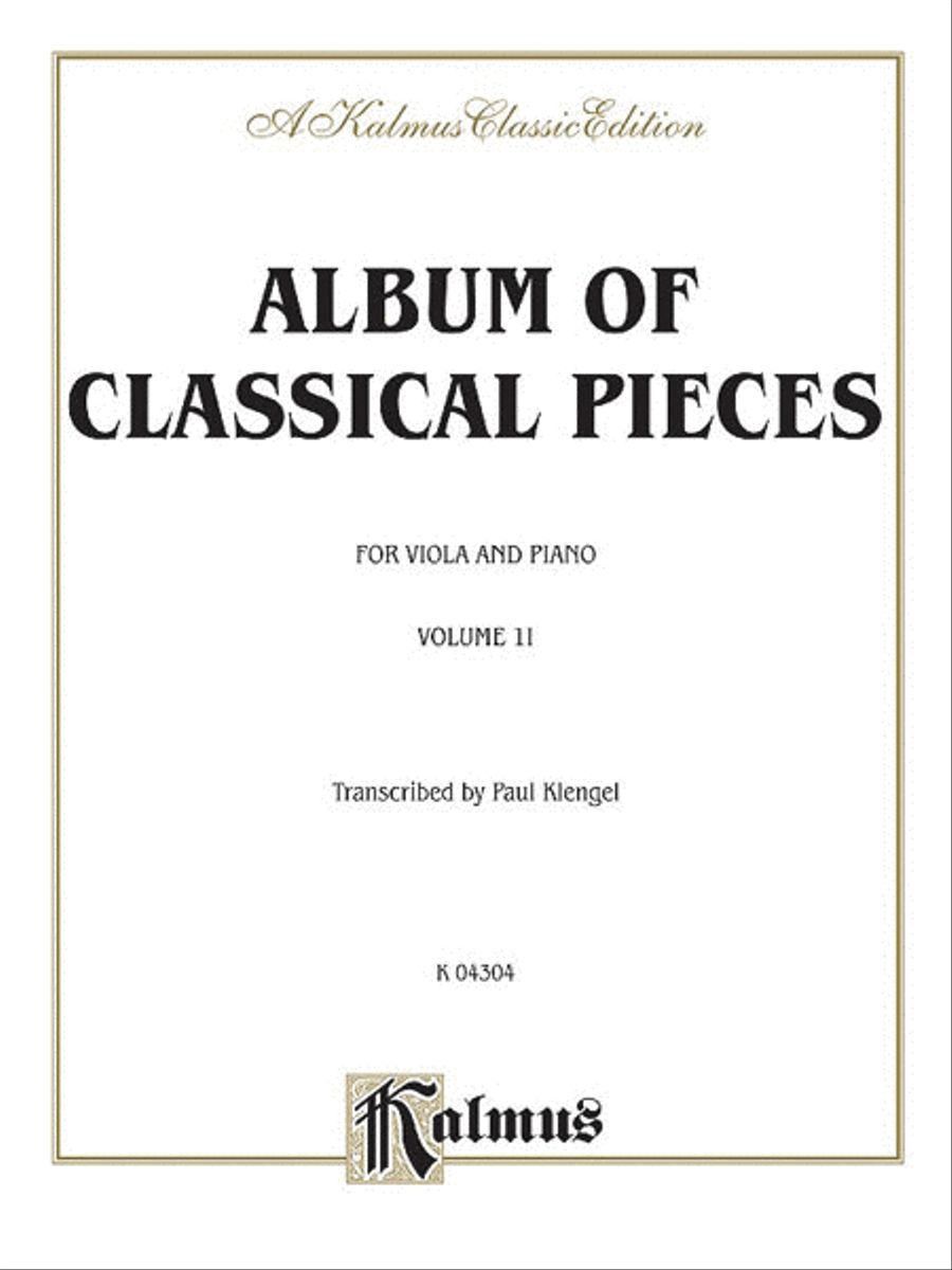 Album of Classical Pieces, Volume 2 Viola Solo scores gallery preview page 1