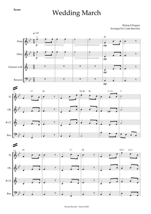 Wedding March (Wagner) Woodwing Quartet Chords