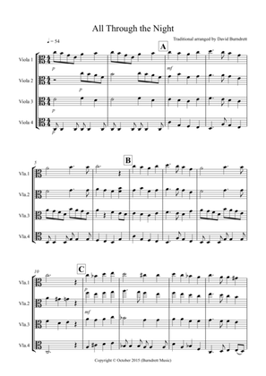 All Through the Night for Viola Quartet