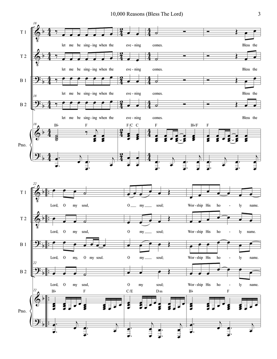 10,000 Reasons (Bless The Lord) TTBB scores gallery preview page 3