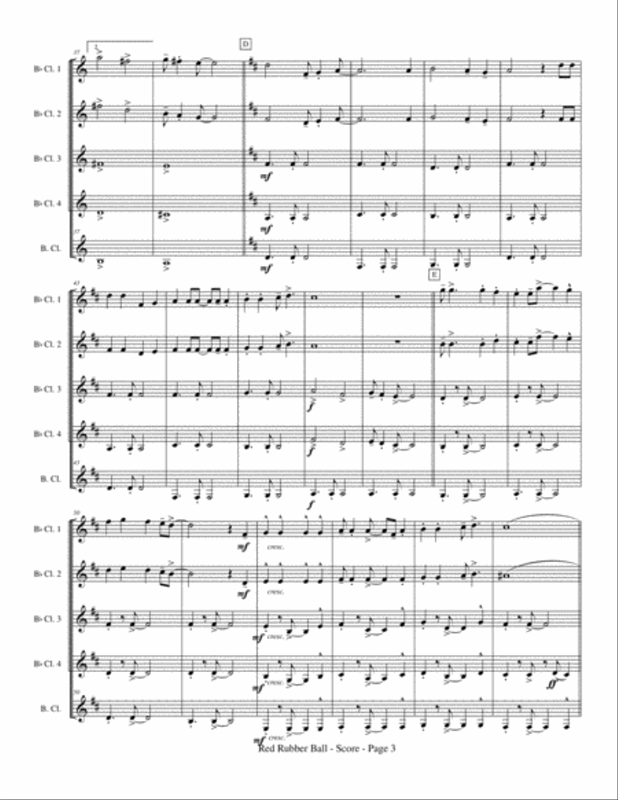 Red Rubber Ball Clarinet Quintet scores gallery preview page 5