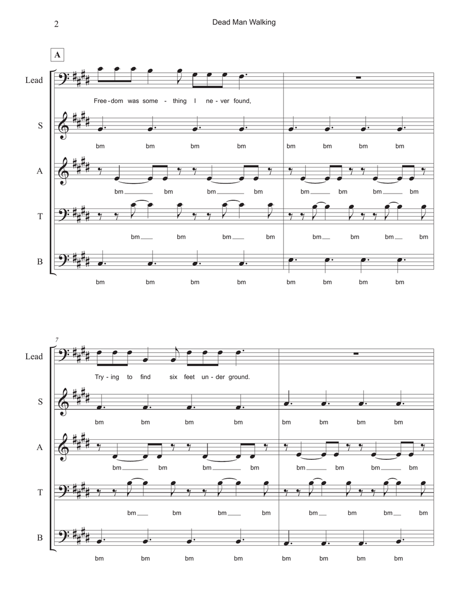 Dead Man Walking 4-Part scores gallery preview page 2