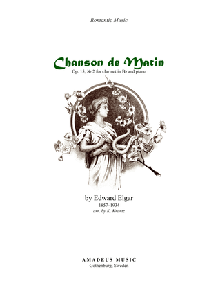 Chanson de Matin Op. 15 for clarinet in Bb and piano
