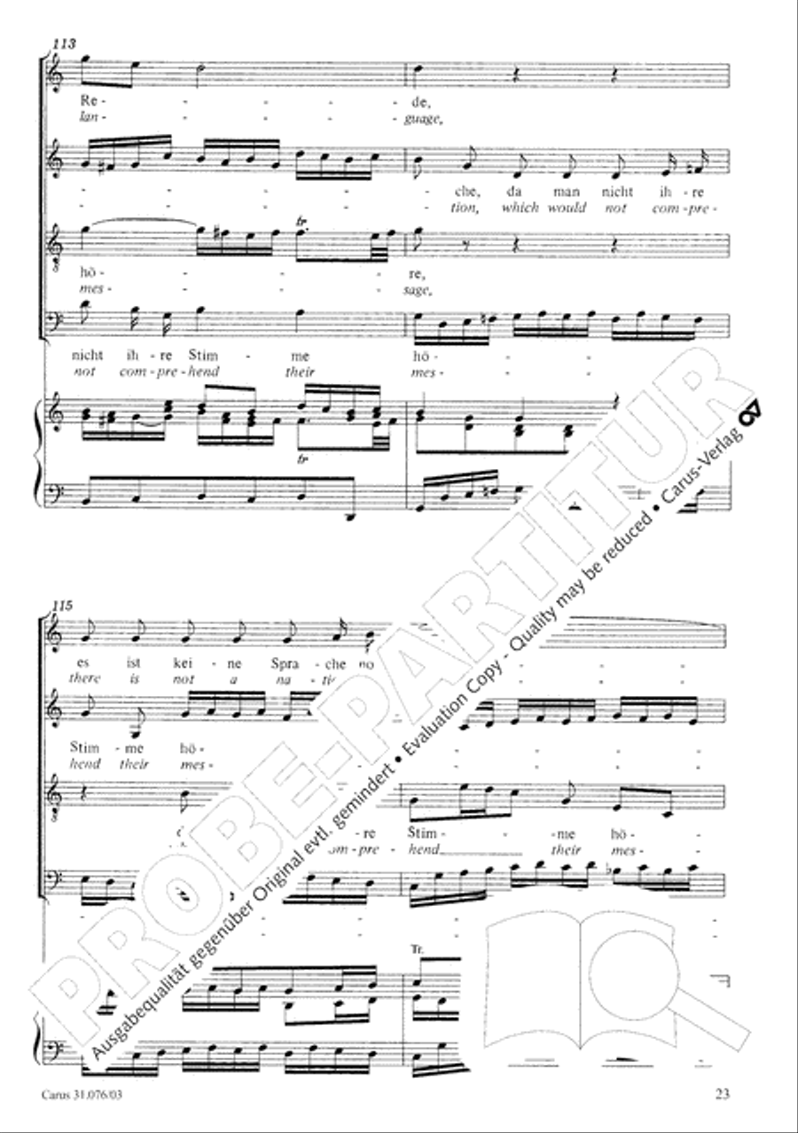 The heavens are telling the Father's glory (Die Himmel erzahlen die Ehre Gottes) 4-Part scores gallery preview page 24