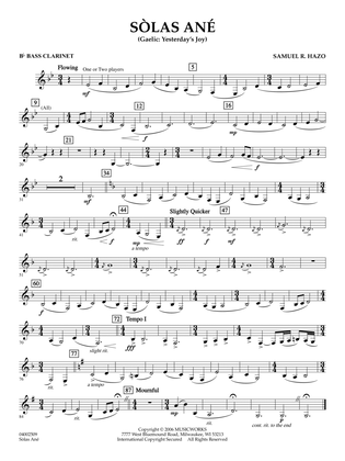 Sòlas Ané (Yesterday's Joy) - Bb Bass Clarinet