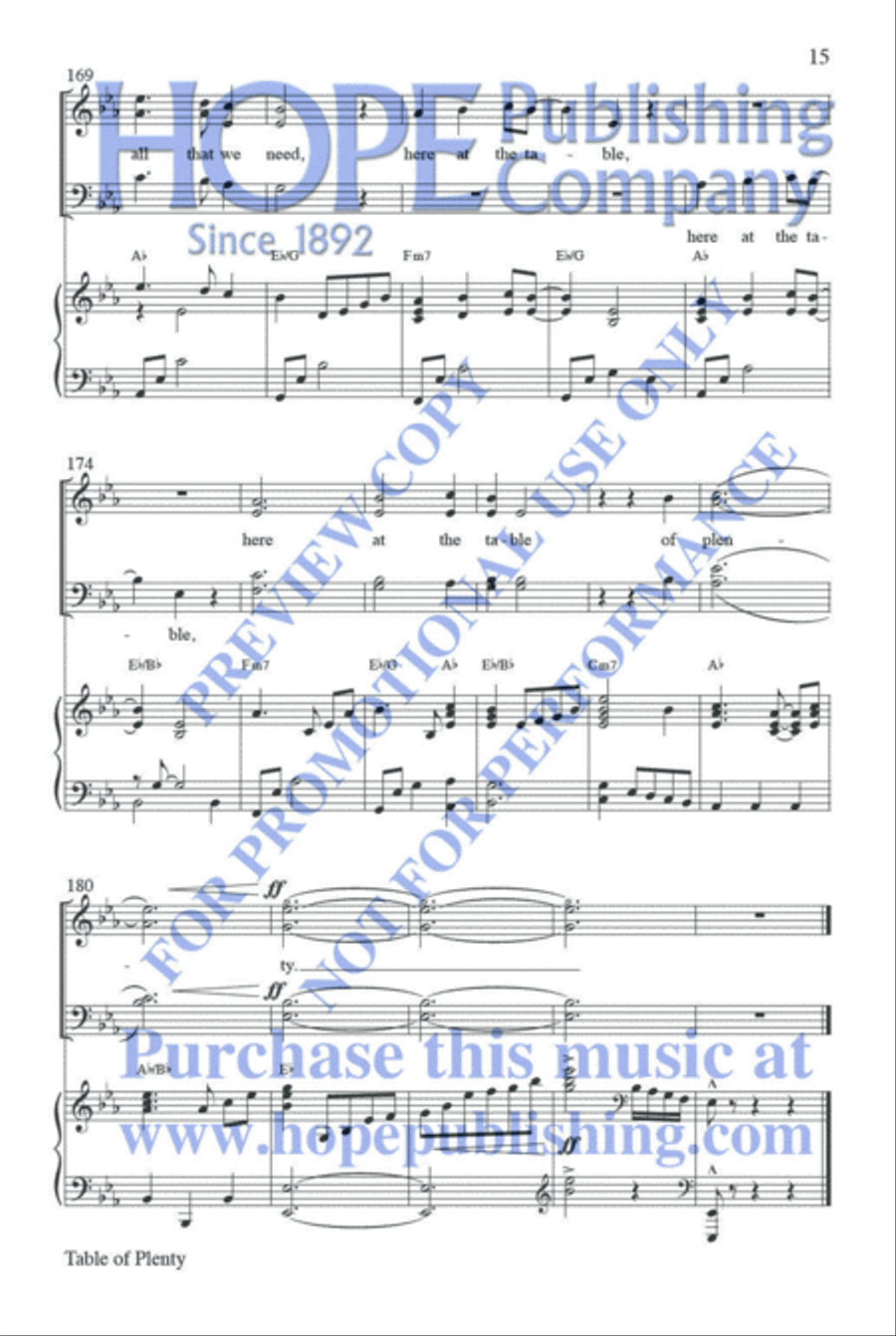 Table of Plenty Choir scores gallery preview page 16