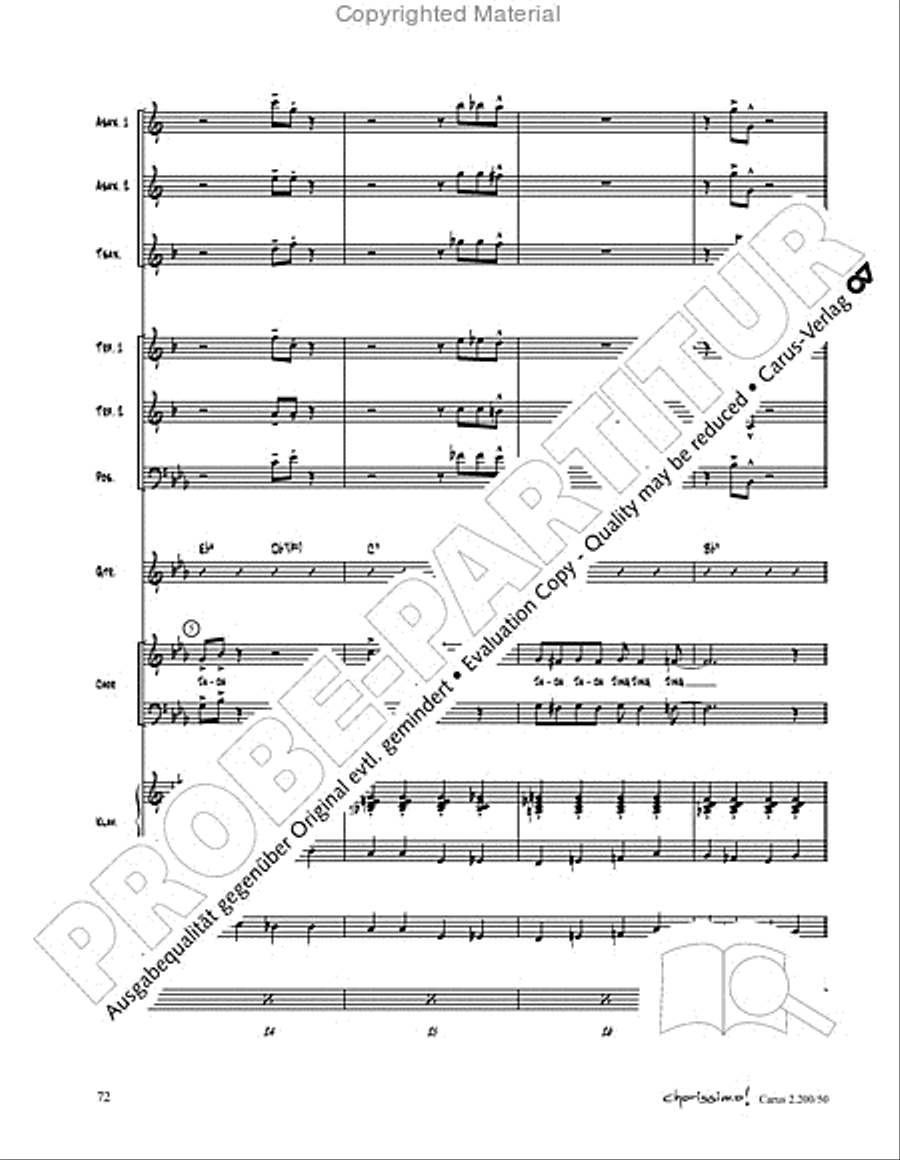 Chorissimo. Instrumentale Begleitarrangements fur Small Bigband, Vol. 3 Big Band scores gallery preview page 70