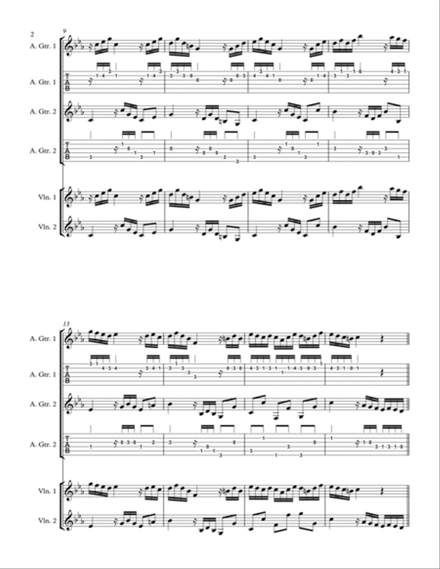 Folia Variation String Duet scores gallery preview page 2