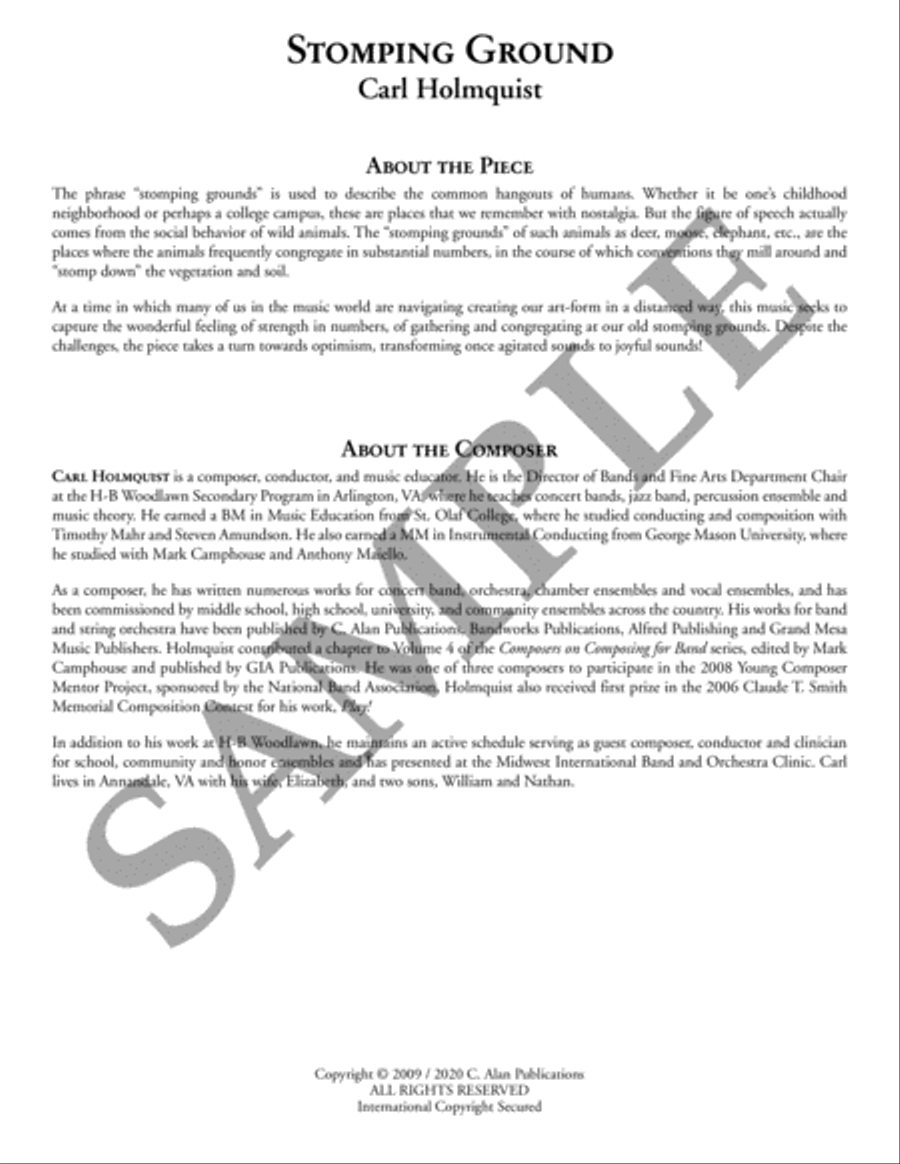 Stomping Ground (transposed score) Flexible/Adaptable scores gallery preview page 4
