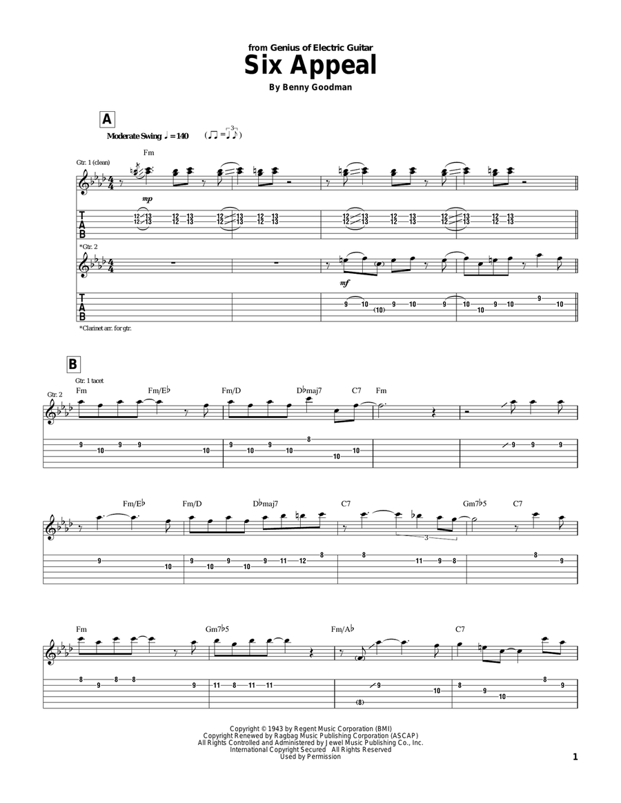 Six Appeal Electric Guitar scores gallery preview page 1