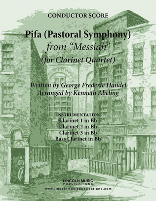 Handel - Pifa (Pastoral Symphony) from Messiah (for Clarinet Quartet)