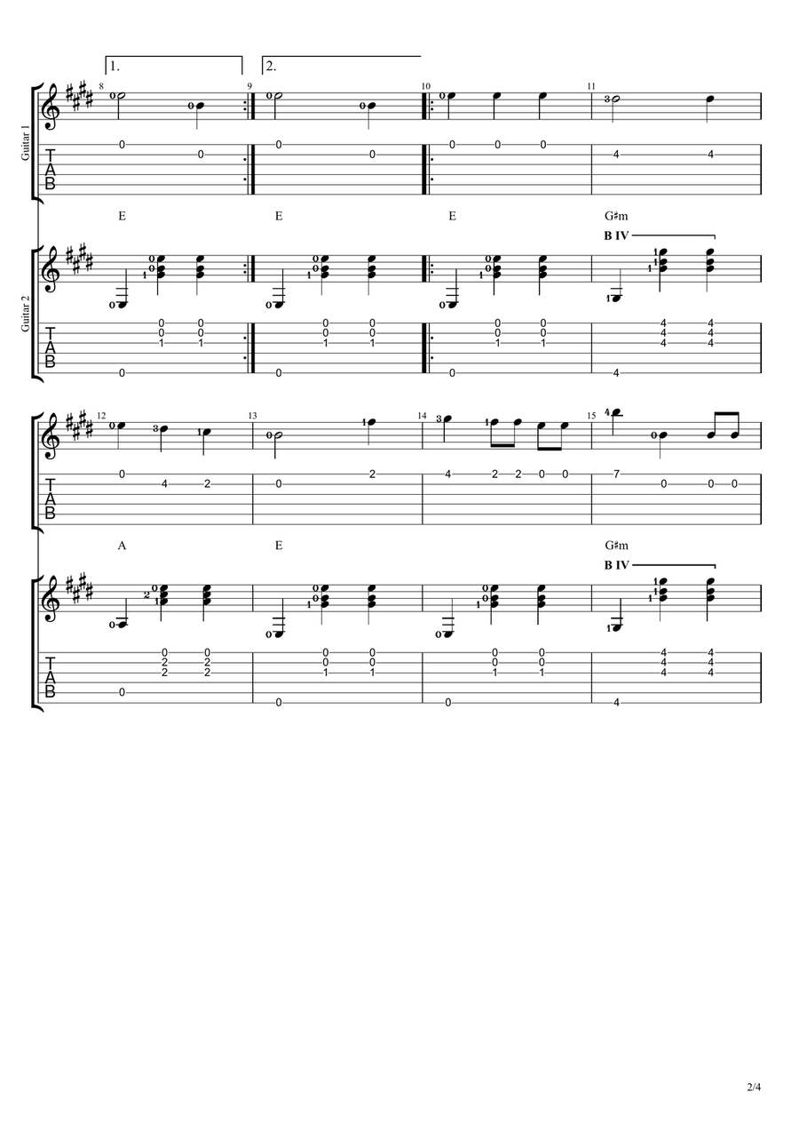 We Wish You A Merry Christmas Guitar Ensemble scores gallery preview page 2