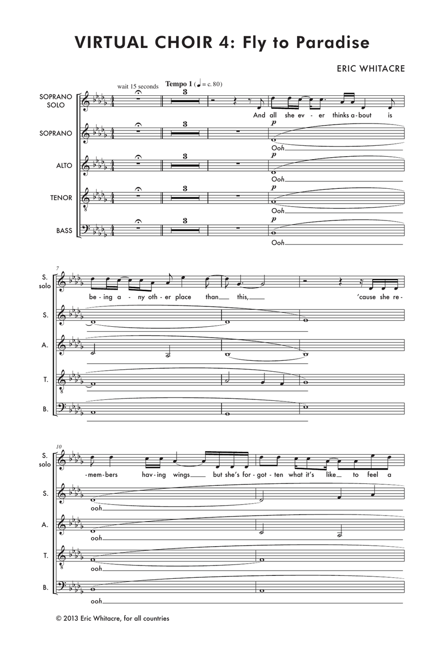 Fly To Paradise 4-Part scores gallery preview page 1