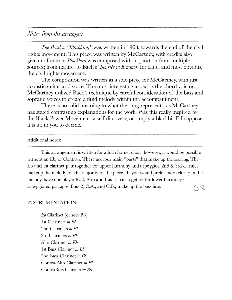 Blackbird Clarinet Choir scores gallery preview page 2