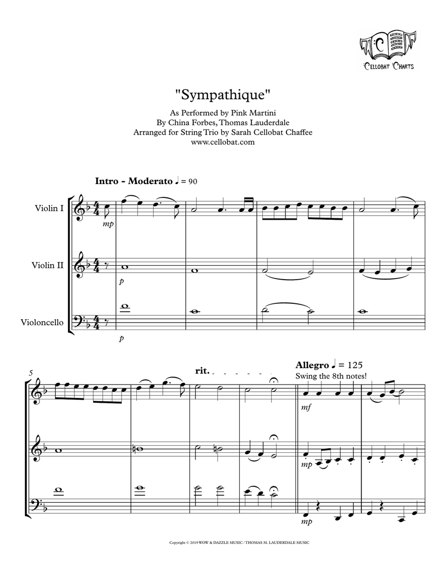 Sympathique String Trio scores gallery preview page 1