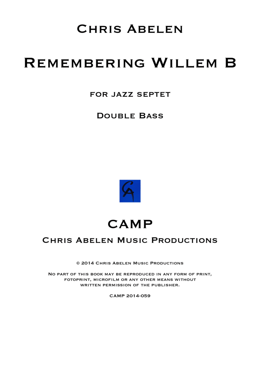Remembering Willem B - double bass Jazz Ensemble scores gallery preview page 1