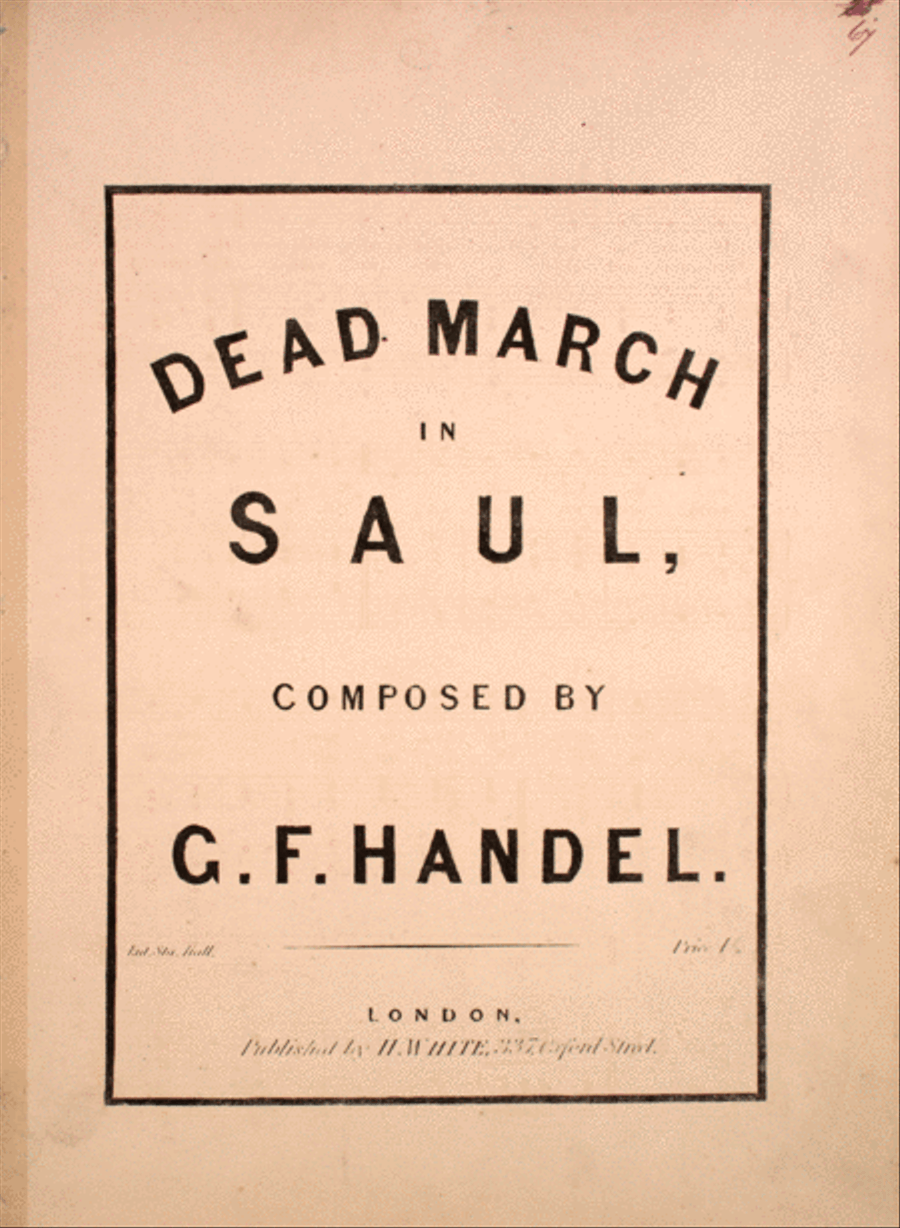 Dead March in Saul. March in Judas Maccabees Piano Solo scores gallery preview page 1