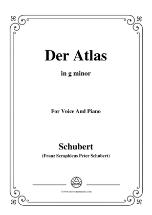 Book cover for Schubert-Der Atlas,in g minor,for Voice&Piano