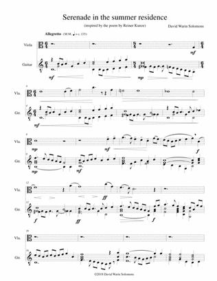 Serenade in the summer residence (Serenata nella residenza estiva) for viola and guitar