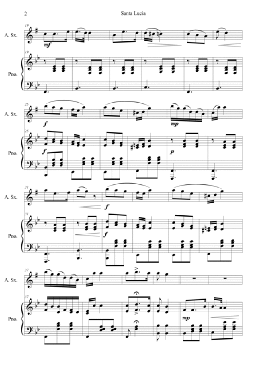 Santa Lucia Alto Saxophone scores gallery preview page 2
