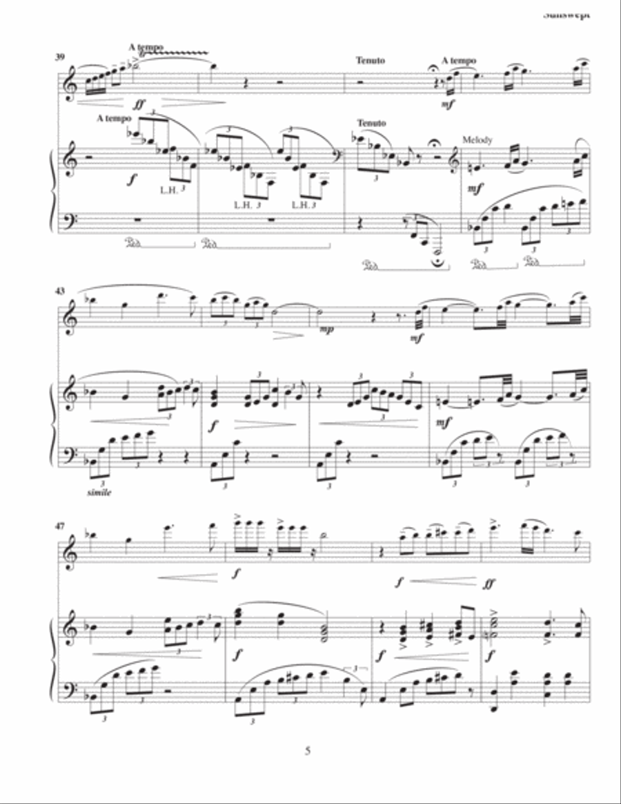 SUNSWEPT for flute and piano Flute Solo scores gallery preview page 5