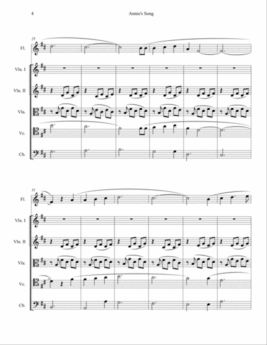 Annie's Song Annie's Song String Orchestra scores gallery preview page 4