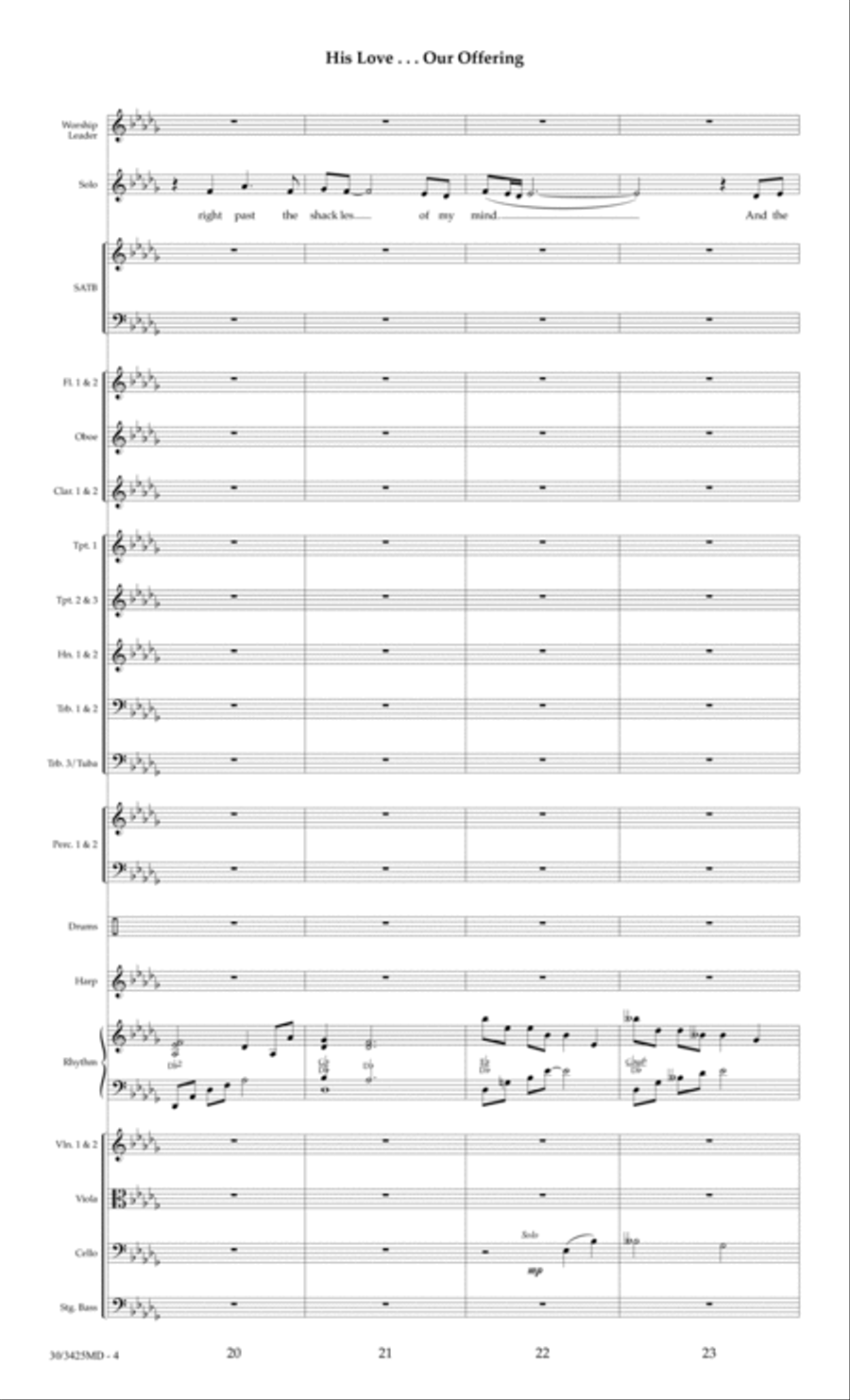 His Love...Our Offering - Orchestral Score and Parts Choir scores gallery preview page 7