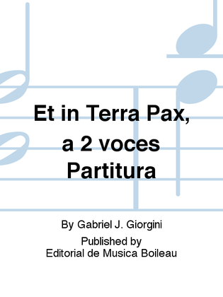 Et in Terra Pax, a 2 voces Partitura