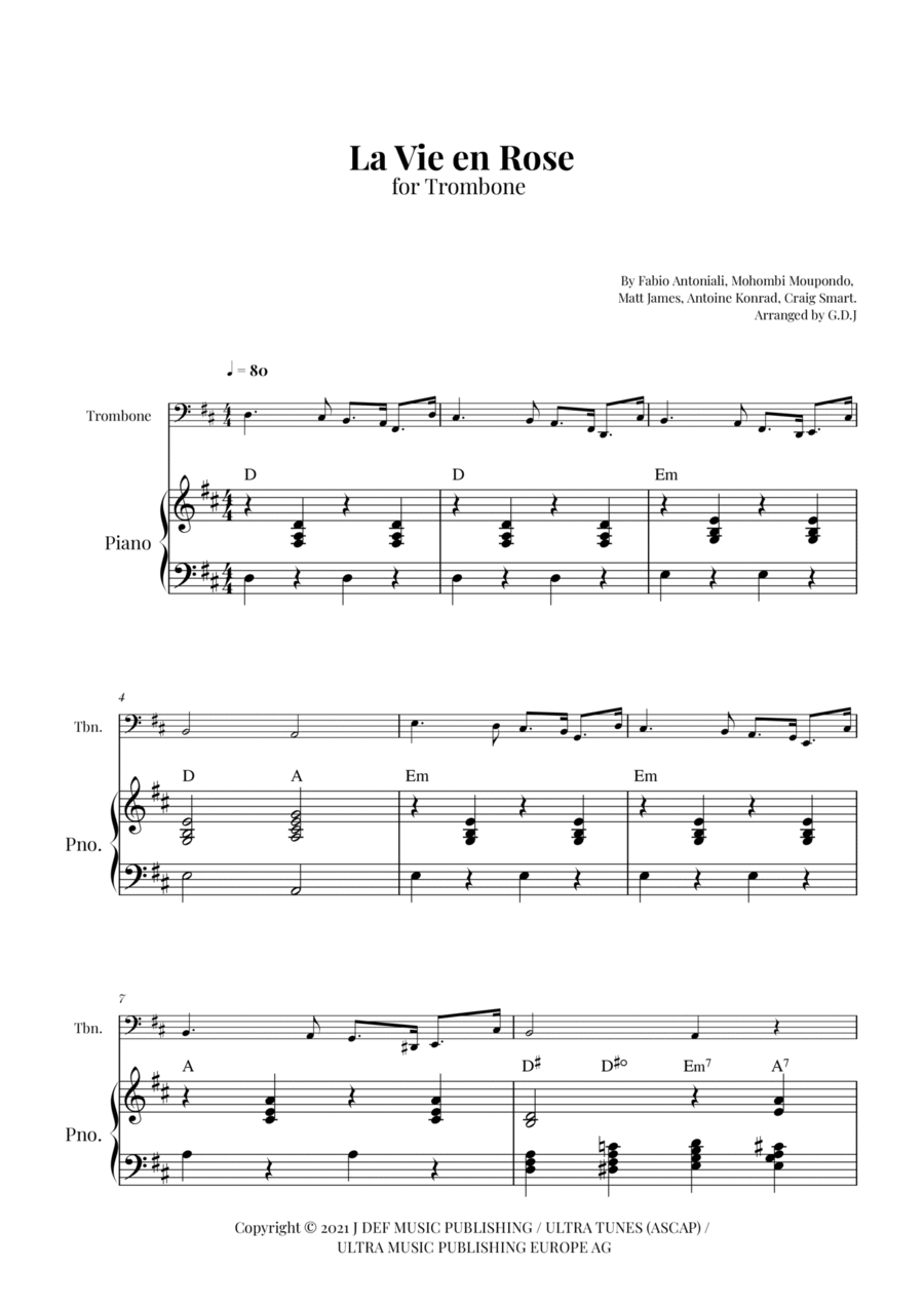 La Vie En Rose La Vie En Rose Easy Piano scores gallery preview page 1