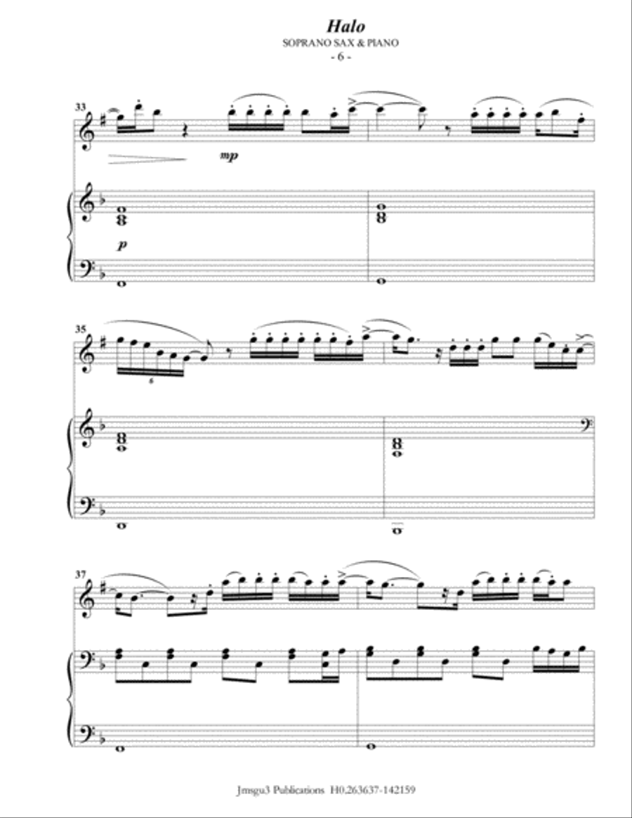 Halo Soprano Saxophone scores gallery preview page 6