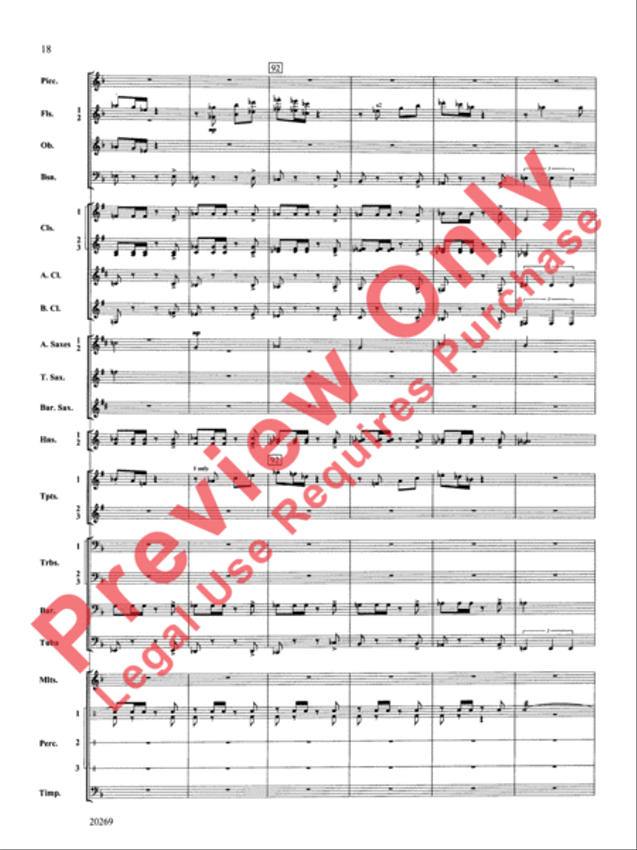 Night in the Tropics Concert Band scores gallery preview page 19
